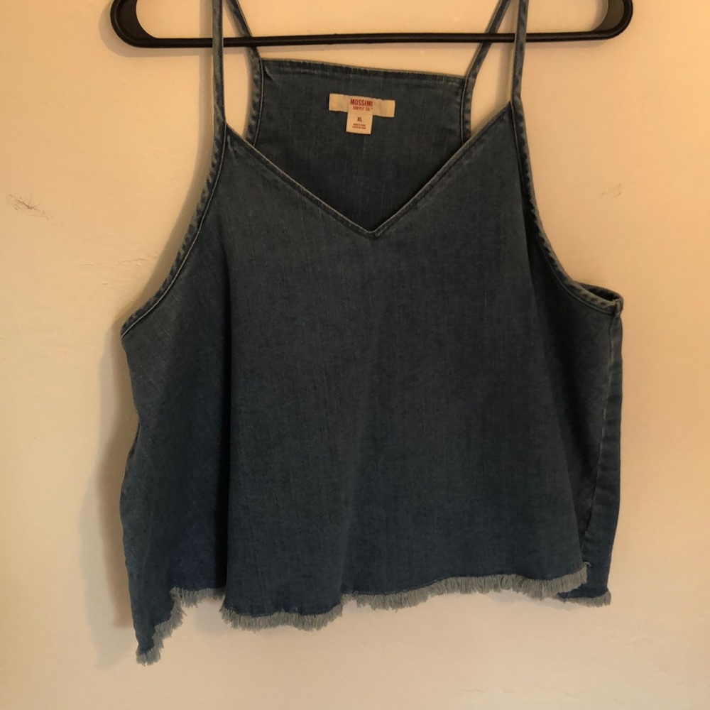 Structured denim tank top